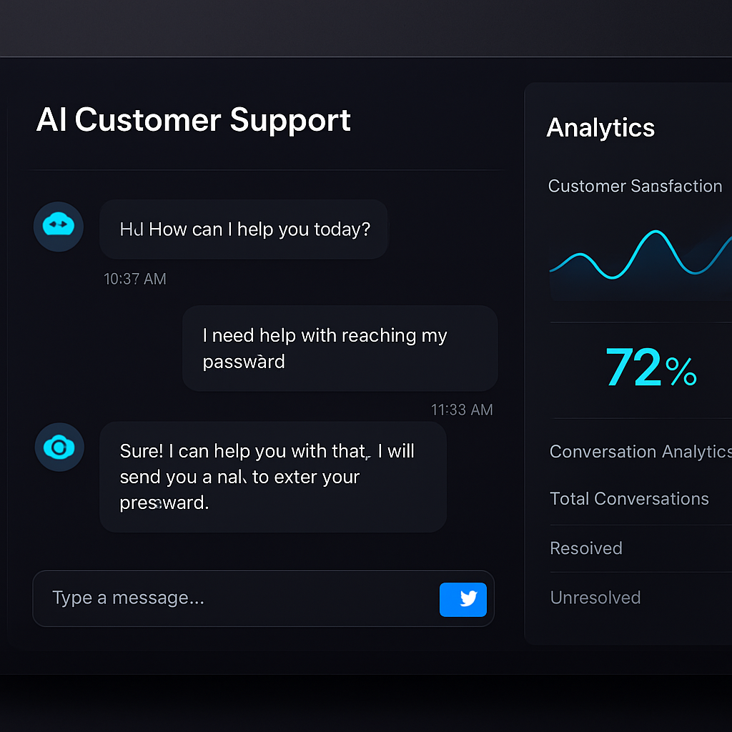AI Customer Support Platform project mockup