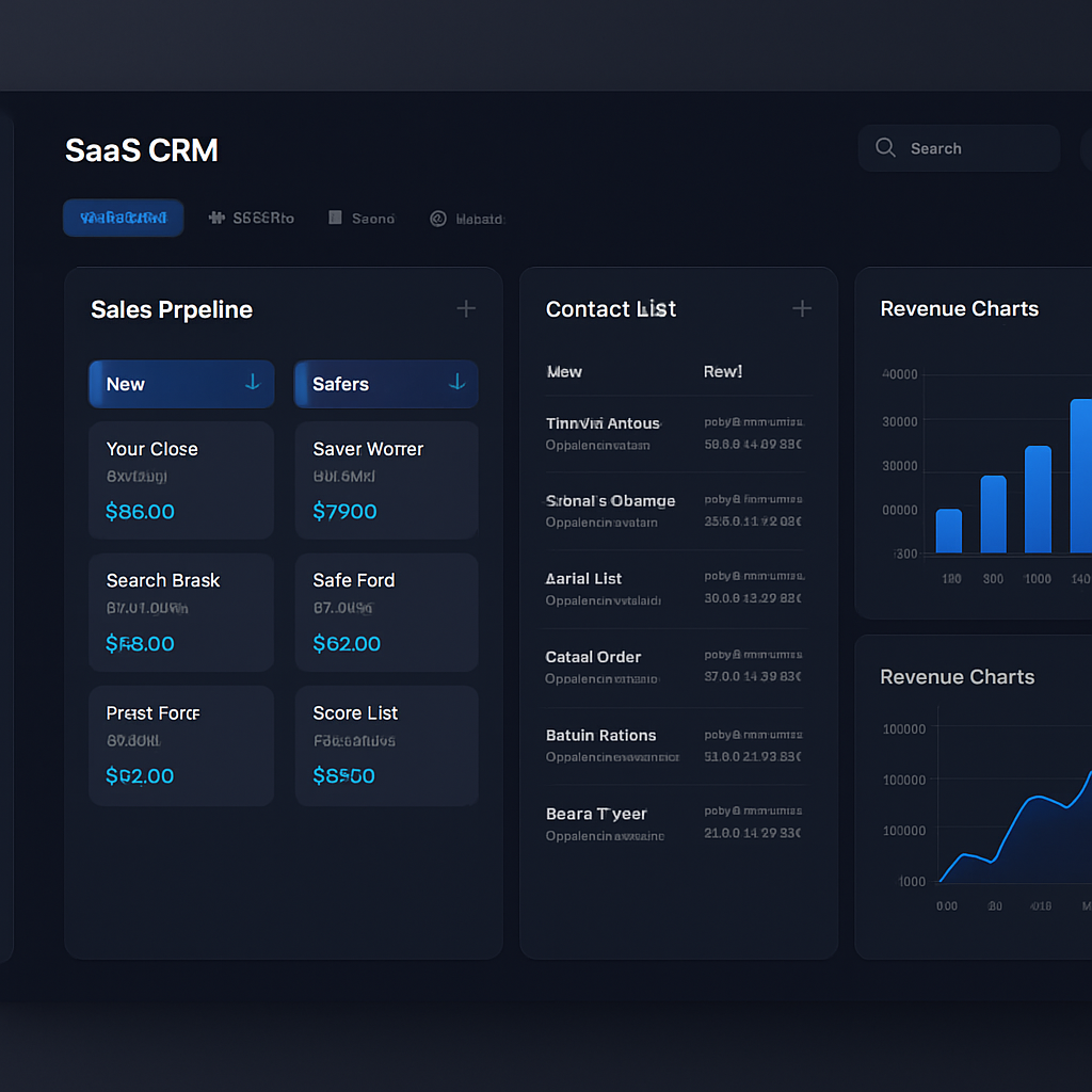 SaaS CRM project mockup