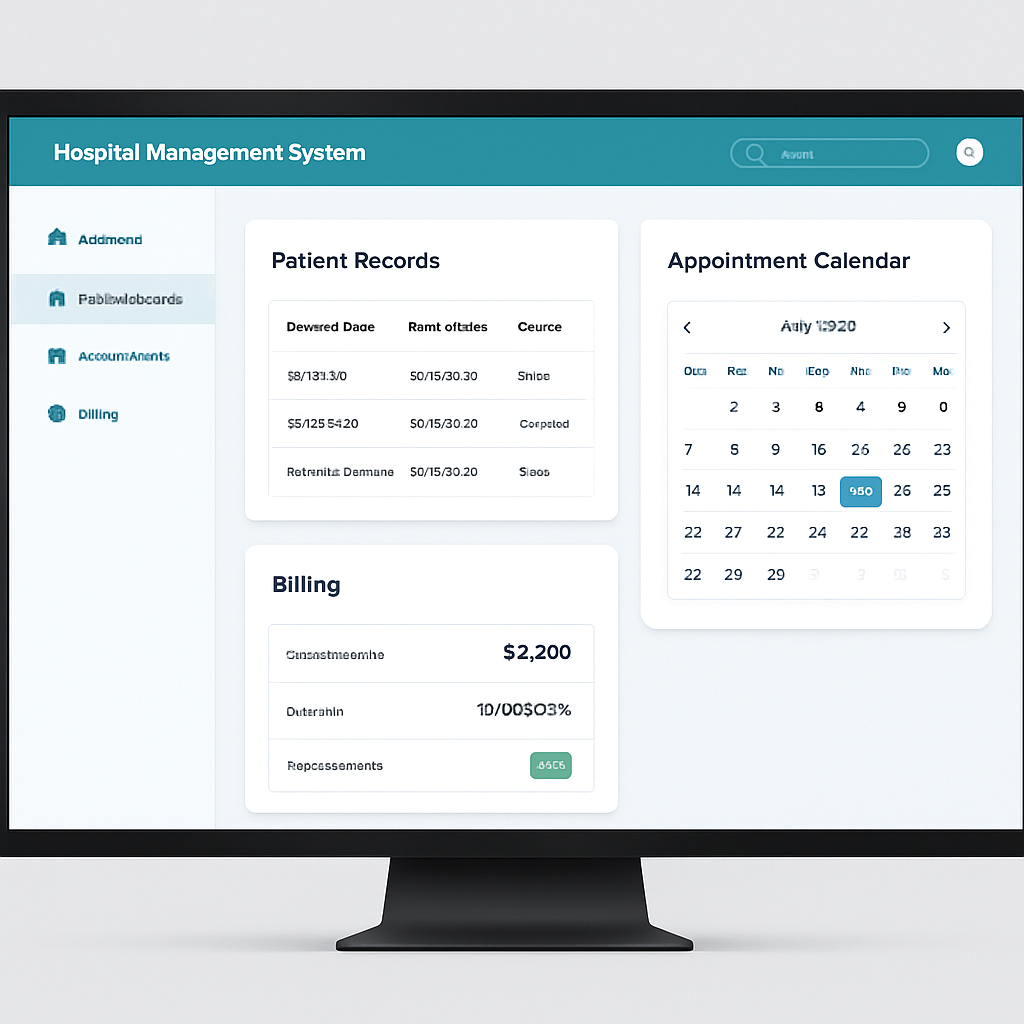 Hospital Management System project mockup